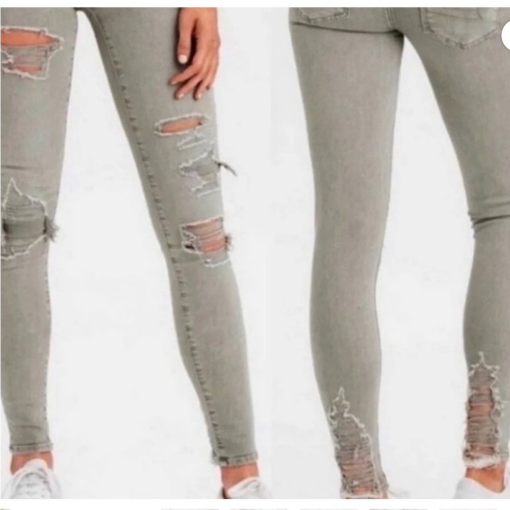 American Eagle distressed green jegging❤️❤️❤️❤️